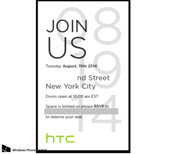 HTC 送出 8 月 19 日发布会邀请，WP8.1 版 HTC One 即将到来