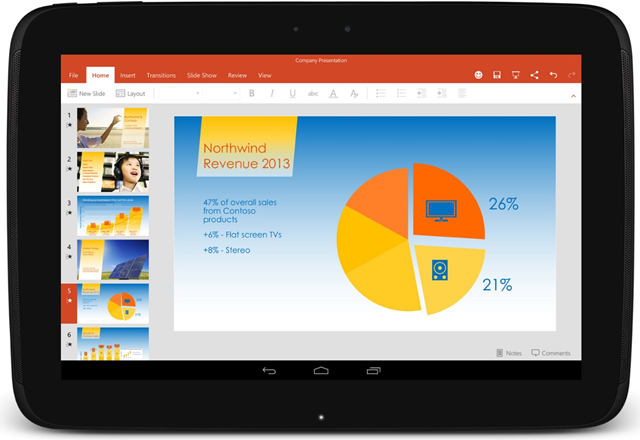 微软正式发布 Android 平板版 Office 应用