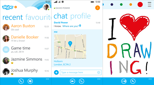 微软更新 WP8 版 Skype，先于 iOS 版加入绘图功能