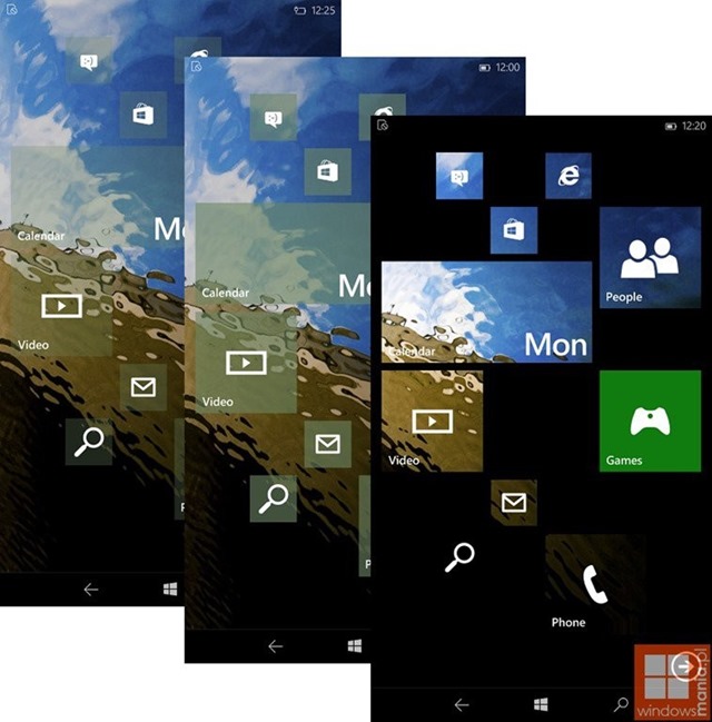 新泄漏显示 Windows 10 手机版开始屏幕将提供 3 种透明模式
