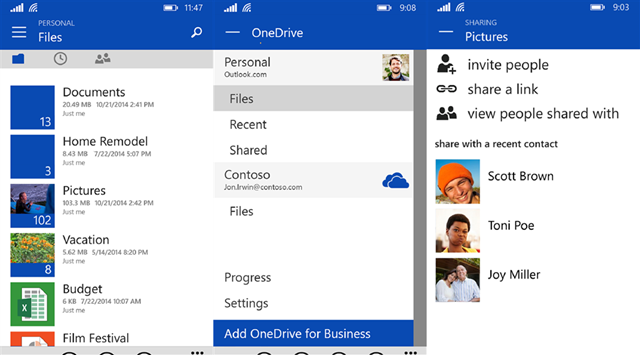 微软：预计下一次 WP 版 OneDrive 更新会有 UI 改变