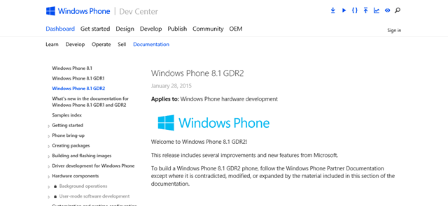 微软官网确认 Windows Phone 8.1 GDR2 存在