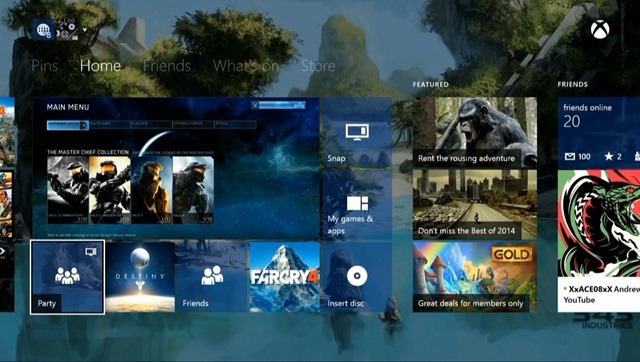 Xbox One 主屏将支持透明磁贴