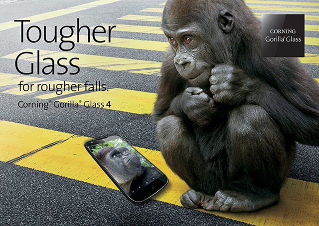 康宁宣布大猩猩 Gorilla Glass 4，屏幕更耐摔