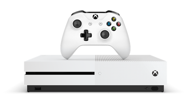 Xbox One S Console & Controller Front Tilt 