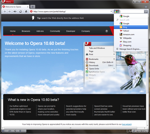 Bing 成为 Opera 浏览器默认搜索引擎之一