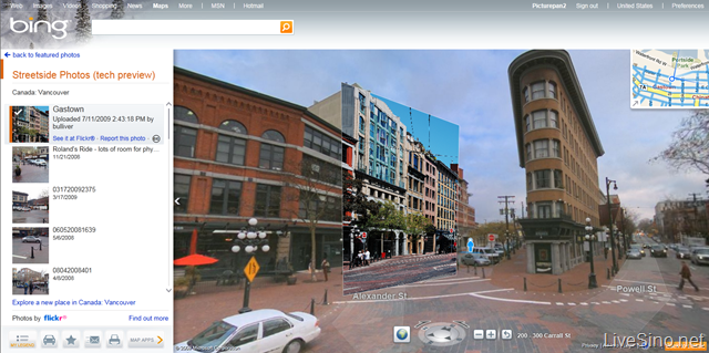 Bing Maps 推出 Flickr 的街景照片应用