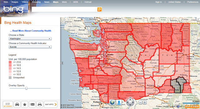 必应 Bing Maps 新应用：Bing 健康与卫生地图
