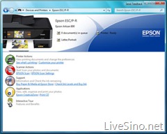 Windows 7 Device Stage 体验 - Epson Artisan 800 打印机