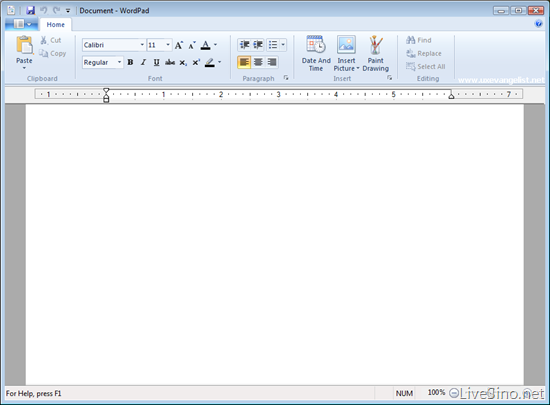 Windows 7 M3 Wordpad 工具界面公开