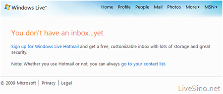 Windows Live Hotmail 故障，现已恢复