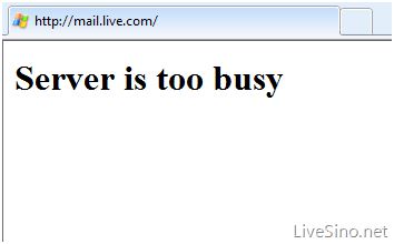 Windows Live Hotmail 服务故障（Updated）