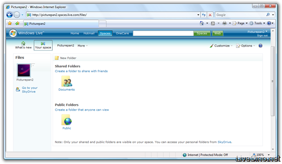 Windows Live Spaces 局部更新：增加 Files 页面