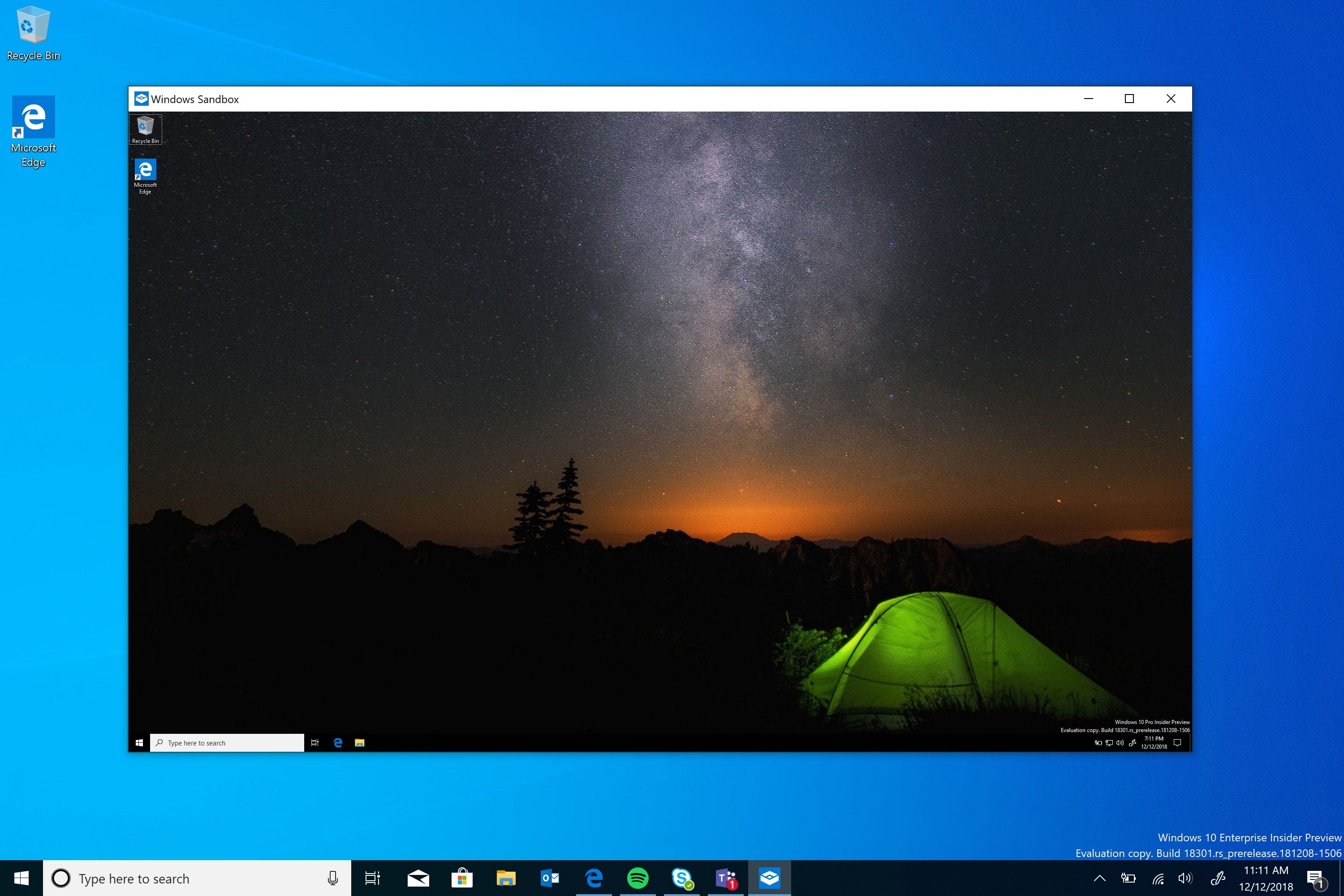 Windows Sandbox Screenshot - open